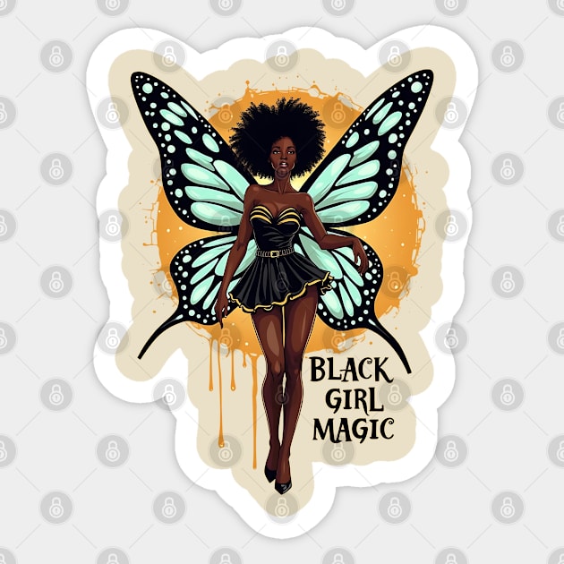 Black Girl Magic - Fairy Sticker by UrbanLifeApparel